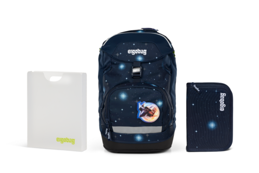 Školní set 1 Ergobag prime - Galaxy modrý - batoh+penál+desky